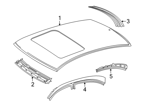 2011 Mercedes-Benz E63 AMG Roof & Components Diagram