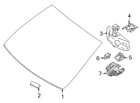 2020 Mercedes-Benz E53 AMG Windshield Glass Diagram 2