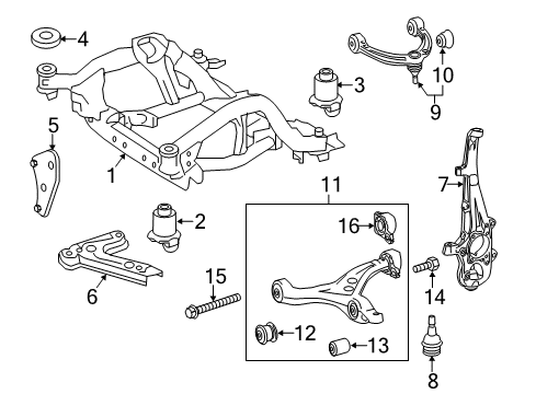 2013 Mercedes-Benz ML350 Front Suspension, Control Arm Diagram 1