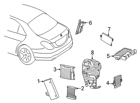 Control Module Bracket Diagram for 206-545-10-00