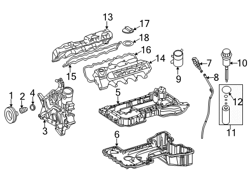 2006 Mercedes-Benz CLS500 Engine Parts, Mounts, Cylinder Head & Valves, Camshaft & Timing, Oil Cooler, Oil Pan, Oil Pump, Crankshaft & Bearings, Pistons, Rings & Bearings