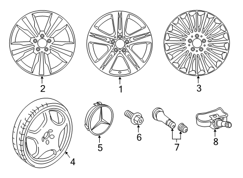 2019 Mercedes-Benz S560 Wheels Diagram 1