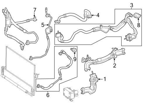 2024 Mercedes-Benz EQE 350+ Condenser, Compressor & Lines Diagram 1