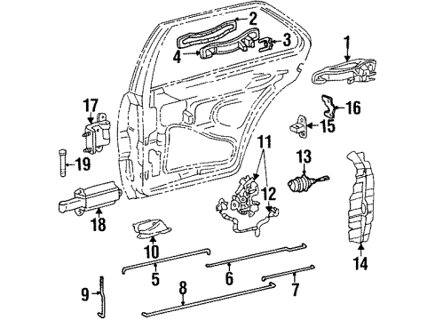 1993 Mercedes-Benz 400SEL Door & Components Diagram 2