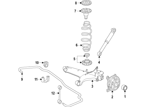 2018 Mercedes-Benz Metris Rear Suspension Components, Stabilizer Bar Diagram 2