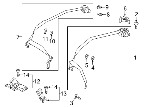 Center Seat Belt Upper Bolt Diagram for 011-990-52-01