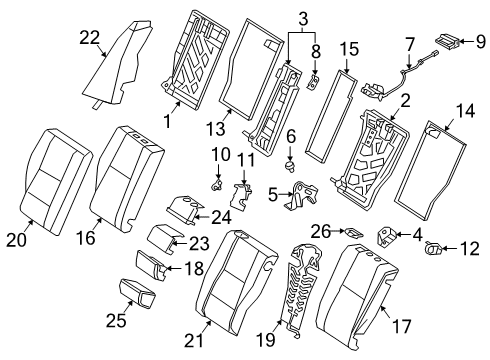 2021 Mercedes-Benz CLS450 Rear Seat Components Diagram 2