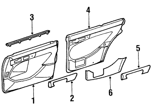 1991 Mercedes-Benz 350SD Interior Trim Diagram