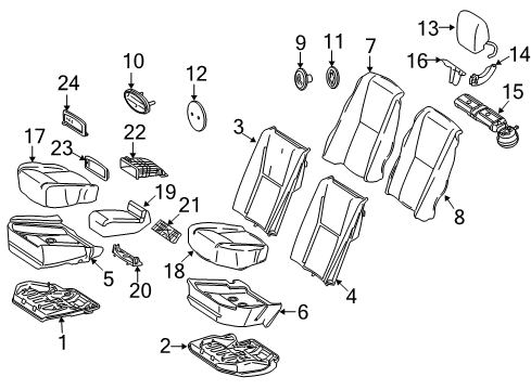 2011 Mercedes-Benz S400 Rear Seat Components Diagram 4