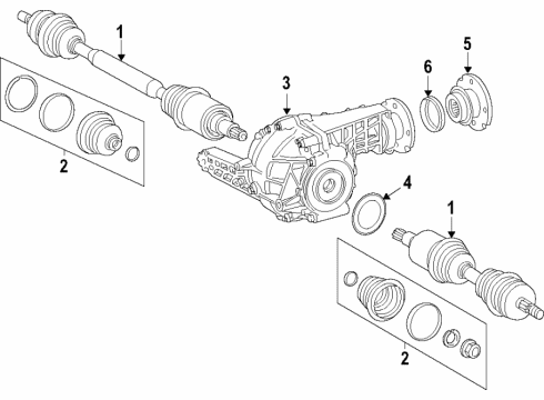 2019 Mercedes-Benz GLS63 AMG Front Axle Shafts & Differential Diagram