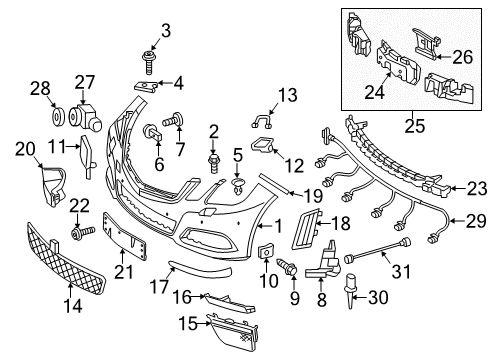 2011 Mercedes-Benz E63 AMG Front Bumper Diagram