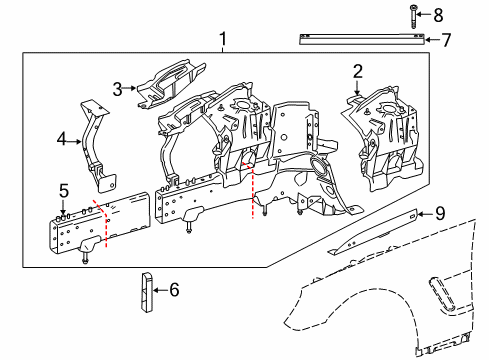 2013 Mercedes-Benz SL65 AMG Structural Components & Rails Diagram