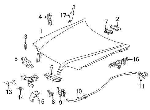 1996 Mercedes-Benz C280 Hood & Components, Body Diagram