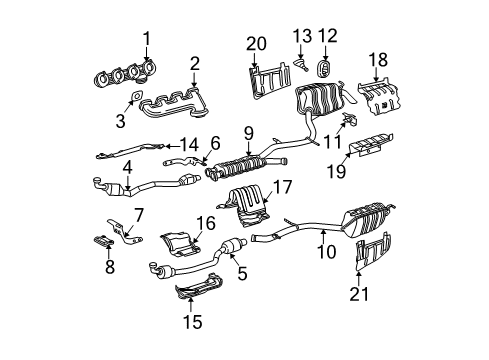 Muffler & Pipe Diagram for 211-490-35-21