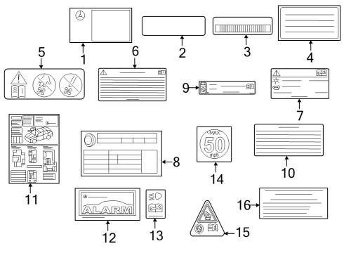 2023 Mercedes-Benz GLC300 Information Labels Diagram 1