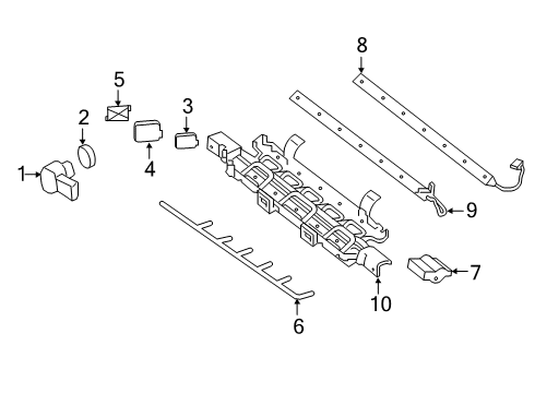 2019 Mercedes-Benz GLC63 AMG Electrical Components - Rear Bumper Diagram 1