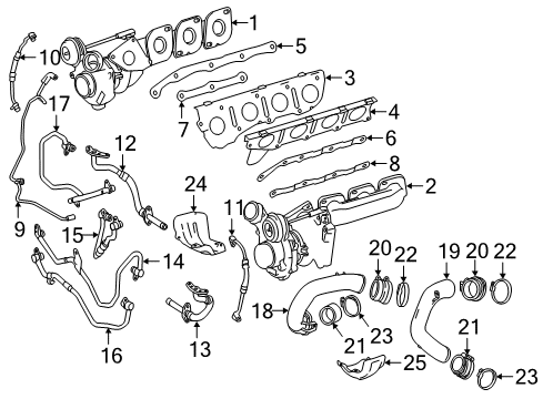 2018 Mercedes-Benz GLE63 AMG S Turbocharger, Engine Diagram 1