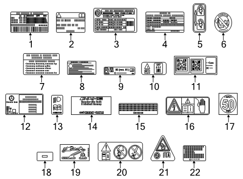 2016 Mercedes-Benz S600 Information Labels Diagram