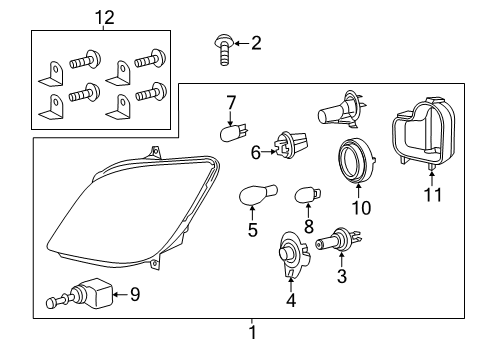 2014 Mercedes-Benz Sprinter 2500 Headlamps, Headlamp Washers/Wipers Diagram