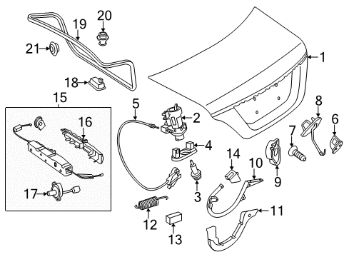 2017 Mercedes-Benz CLS400 Trunk Lid Diagram