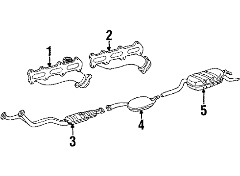 1995 Mercedes-Benz E300 Exhaust Components Diagram