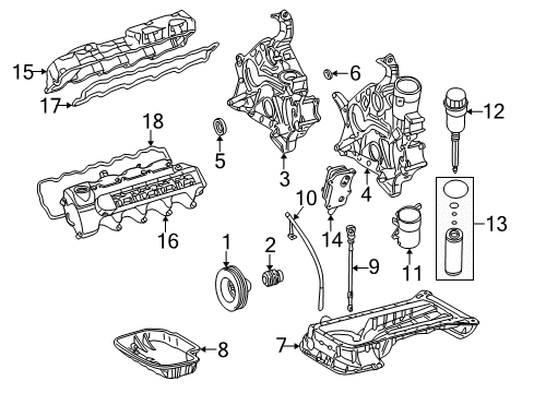 2004 Mercedes-Benz CL500 Engine Parts & Mounts, Timing, Lubrication System Diagram 1