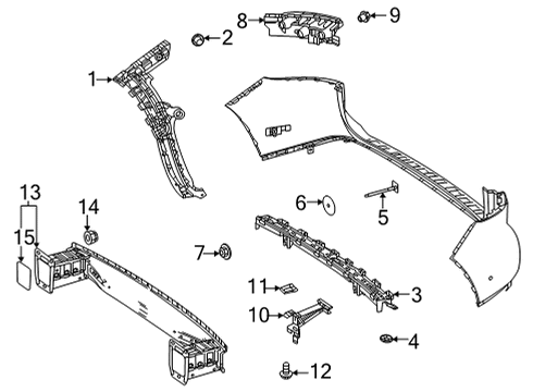 2022 Mercedes-Benz GLB250 Bumper & Components - Rear Diagram 4