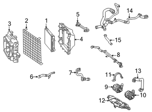 2021 Mercedes-Benz AMG GT Black Series Radiator & Components Diagram 1