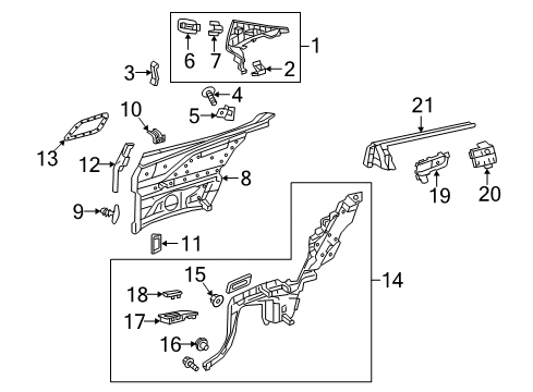 Upper Quarter Trim Cap Diagram for 213-692-03-21-9051