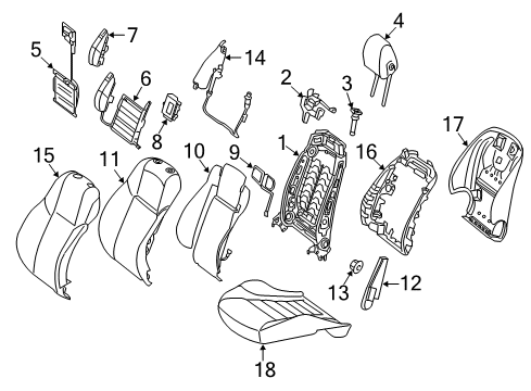 2020 Mercedes-Benz E53 AMG Passenger Seat Components Diagram 3