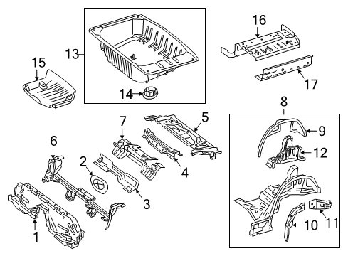 2021 Mercedes-Benz C63 AMG Rear Floor & Rails Diagram 3