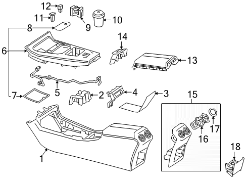 2021 Mercedes-Benz CLA250 Center Console Diagram 1