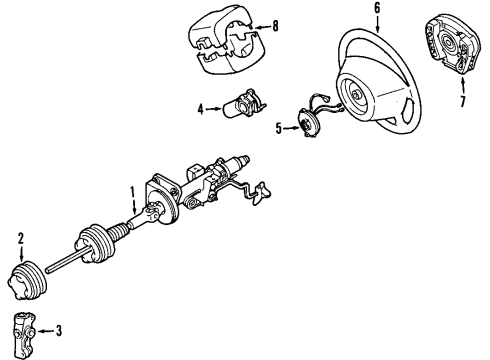 2006 Mercedes-Benz ML500 Steering Column & Wheel, Steering Gear & Linkage Diagram 1