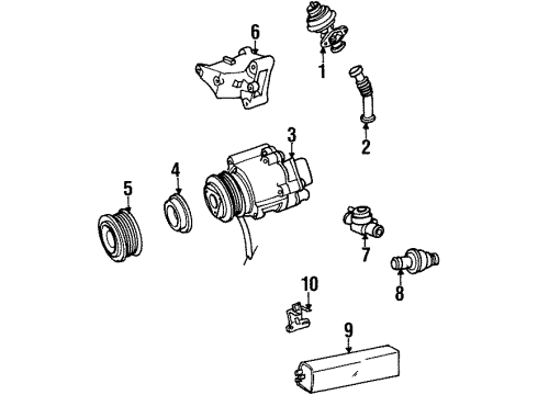 1993 Mercedes-Benz 500E Emission Components Diagram