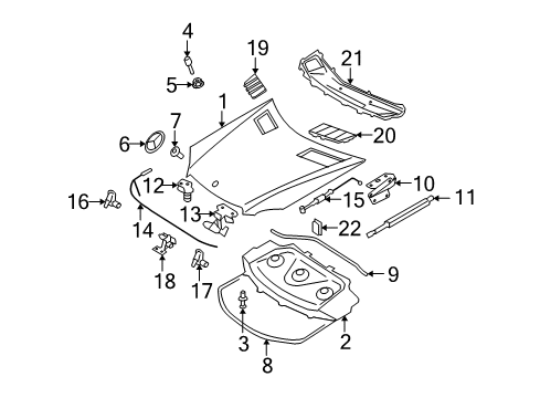 2011 Mercedes-Benz GL550 Hood & Components, Body Diagram