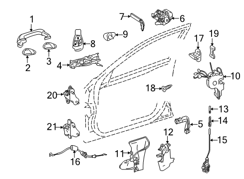 2011 Mercedes-Benz E550 Door - Lock & Hardware Diagram