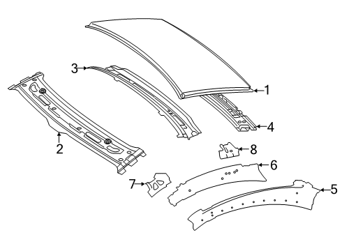 2020 Mercedes-Benz S560 Roof & Components Diagram 3