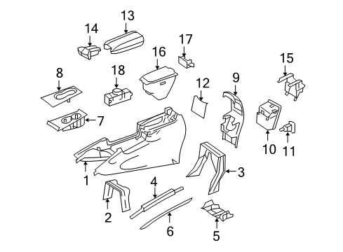 2010 Mercedes-Benz ML450 Console Diagram