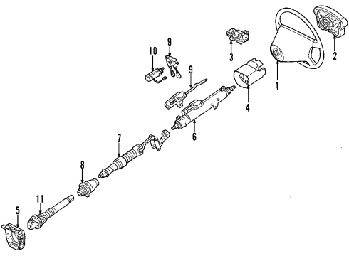 2006 Mercedes-Benz C350 Steering Column & Wheel, Steering Gear & Linkage Diagram 1