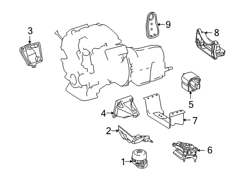 2011 Mercedes-Benz GLK350 Engine & Trans Mounting Diagram