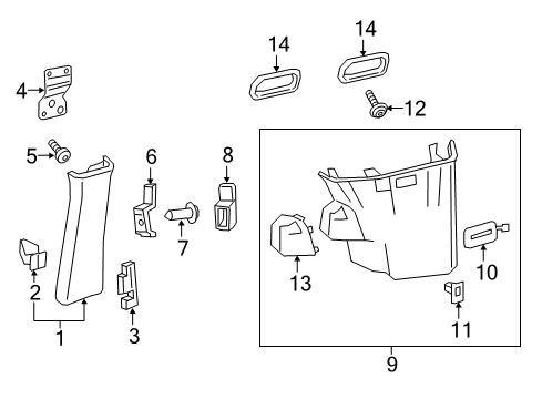 2016 Mercedes-Benz Metris Interior Trim - Side Panel Diagram 6