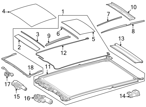 2023 Mercedes-Benz EQE 500 SUV Sunroof Diagram