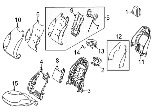 2023 Mercedes-Benz EQS 450+ Passenger Seat Components Diagram 1