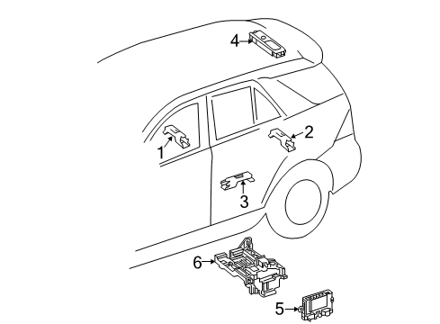 2013 Mercedes-Benz ML63 AMG Keyless Entry Components Diagram