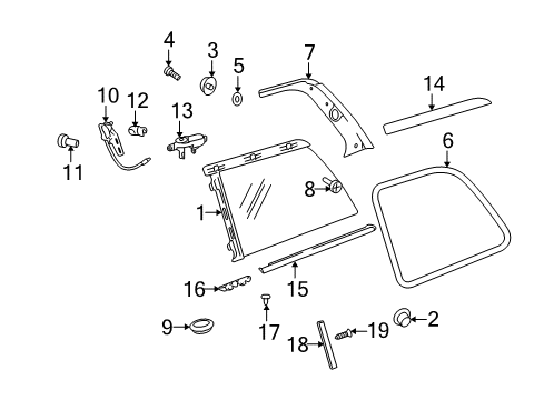 Quarter Glass Diagram for 164-670-19-50