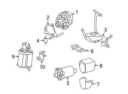 2008 Mercedes-Benz SL55 AMG Emission Components Diagram