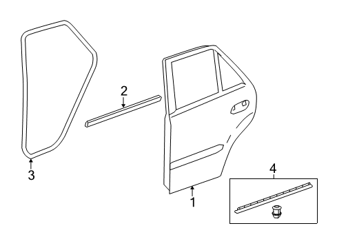 2010 Mercedes-Benz ML450 Rear Door, Body Diagram