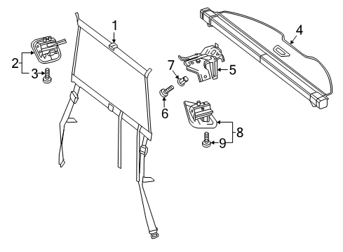 2016 Mercedes-Benz B250e Interior Trim - Rear Body Diagram 1