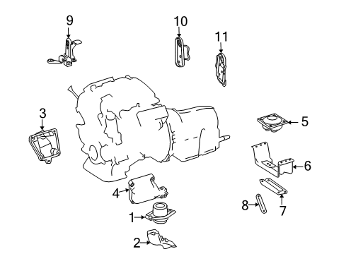 Crossmember Support Diagram for 166-242-07-32