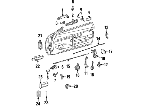 1990 Mercedes-Benz 300SL Lock & Hardware Diagram